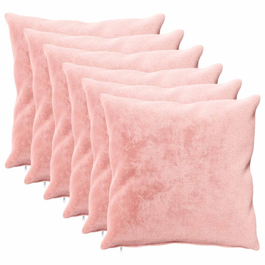 Cushion Cover 6 pcs HEERLEN Pink 55 x 55 cm Flannel