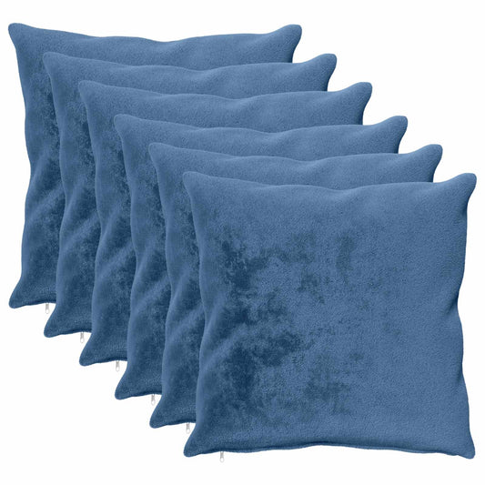 Cushion Cover 6 pcs HEERLEN Light Blue 55 x 55 cm Flannel