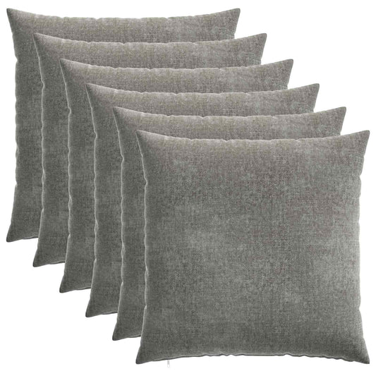 Cushion Cover 6 pcs HEERLEN Dark Grey 60 x 60 cm
