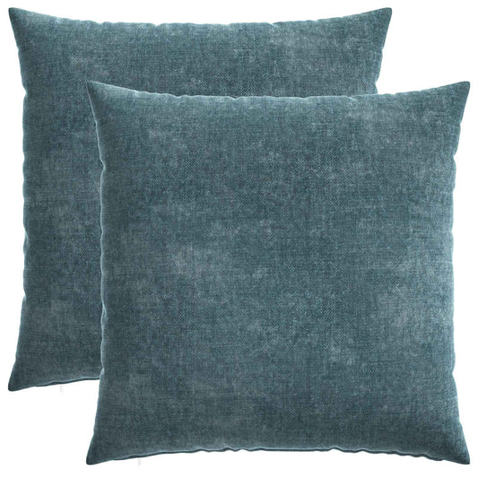 Cushion Cover 2 pcs HEERLEN Blue 60 x 60 cm Chenille Fabric