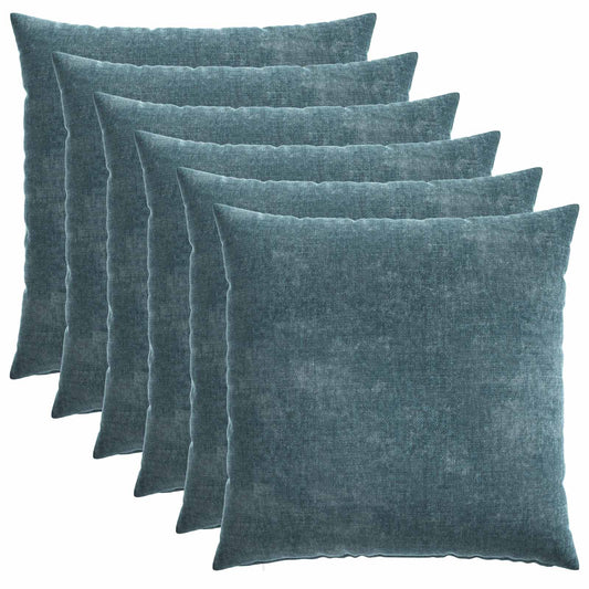 Cushion Cover 6 pcs HEERLEN Blue 65 x 65 cm Chenille Fabric