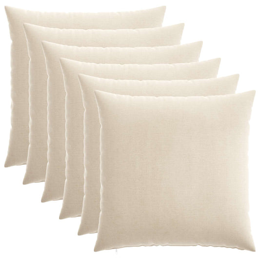 Cushion Cover 6 pcs HEERLEN Cream 65 x 65 cm Chenille Fabric