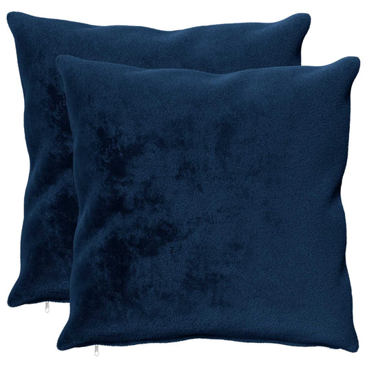 Cushion Cover 2 pcs HEERLEN Navy Blue 65 x 65 cm Flannel