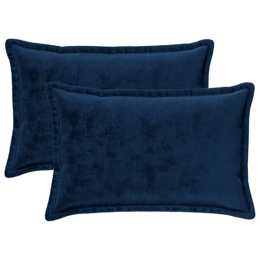 Cushion Cover 2 pcs HOUTEN Navy Blue 30 x 50 cm Flannel
