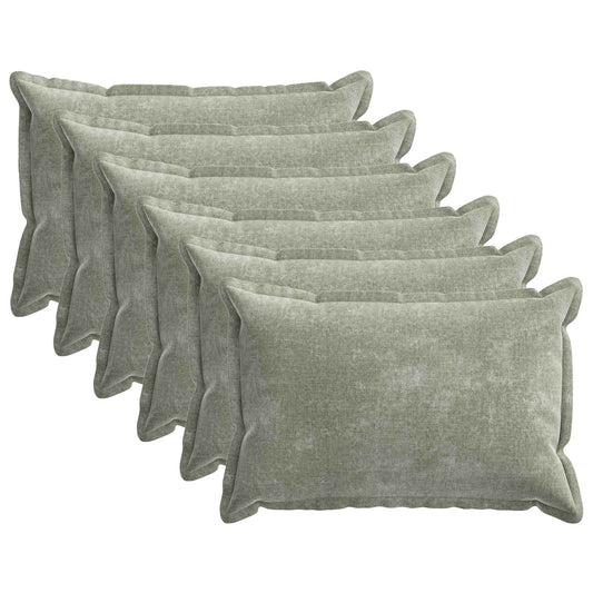 Cushion Cover 6 pcs HOUTEN Green 40 x 60 cm Chenille Fabric