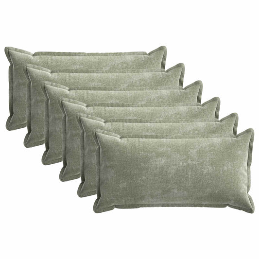 Cushion Cover 6 pcs HOUTEN Green 40 x 80 cm Chenille Fabric