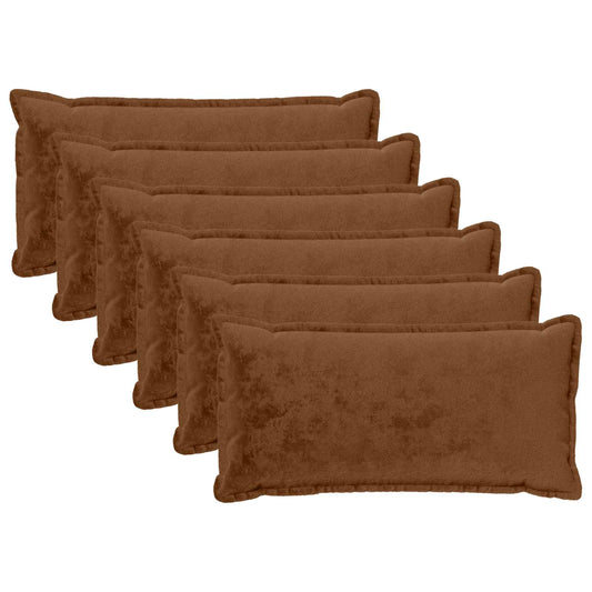 Cushion Cover 6 pcs HOUTEN Light Brown 40 x 80 cm Flannel
