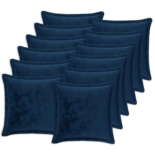 Cushion Cover 12 pcs HOUTEN Navy Blue 45 x 45 cm Flannel