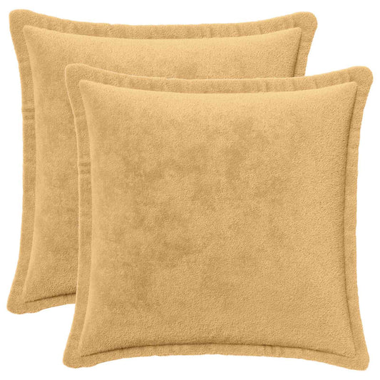 Cushion Cover 2 pcs HOUTEN Taupe 45 x 45 cm Flannel