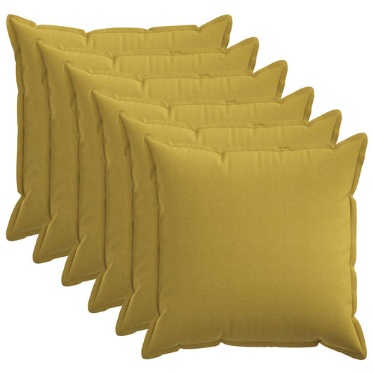 Cushion Cover 6 pcs HOUTEN Light Green 60 x 60 cm Faux Linen