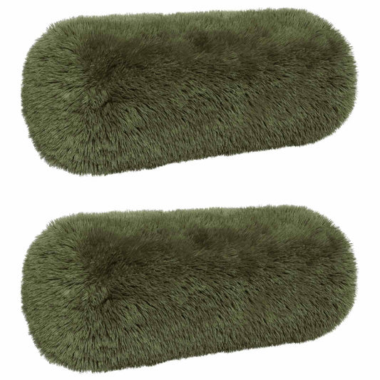 Cushion Cover 2 pcs HEERLEN Green Ø 15 x 40 cm PV Fleece