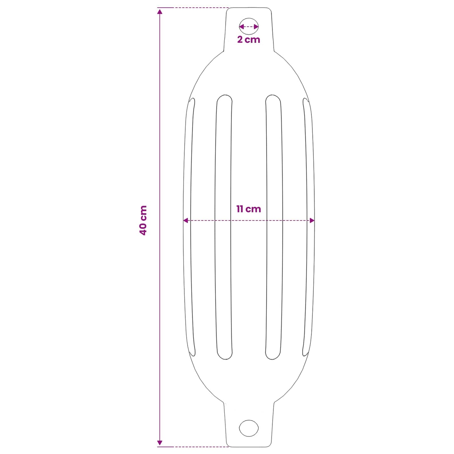 Boat Fenders 2 pcs Ø 11 x 40 cm White PVC