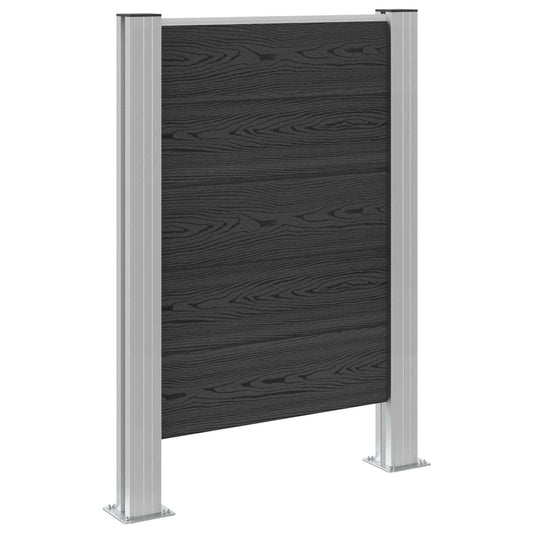 Garbage Bin Fence Grey 85 x 12 x 115 cm Aluminium and WPC