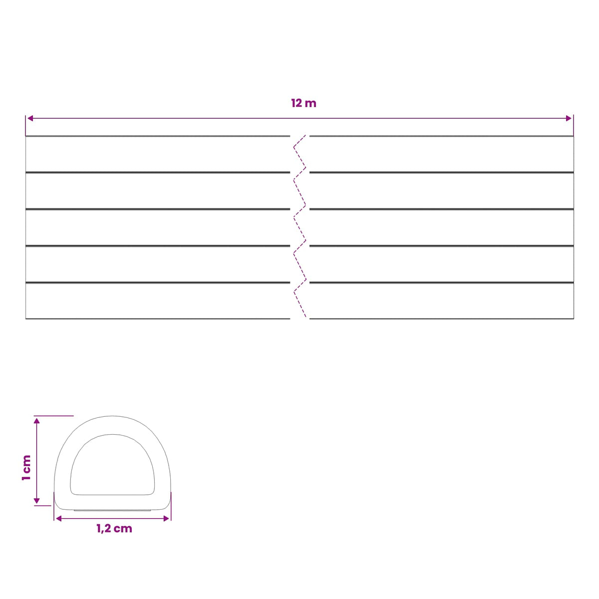 Self-Adhesive Window Seal White 12 x 10 mm 12 m EPDM Foam