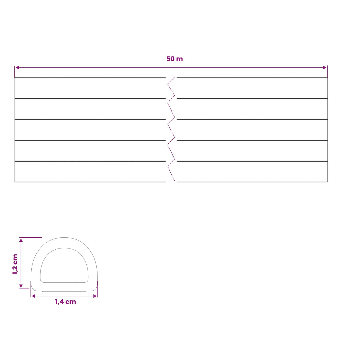 Self-Adhesive Window Seal White 14 x 12 mm 50 m EPDM Foam