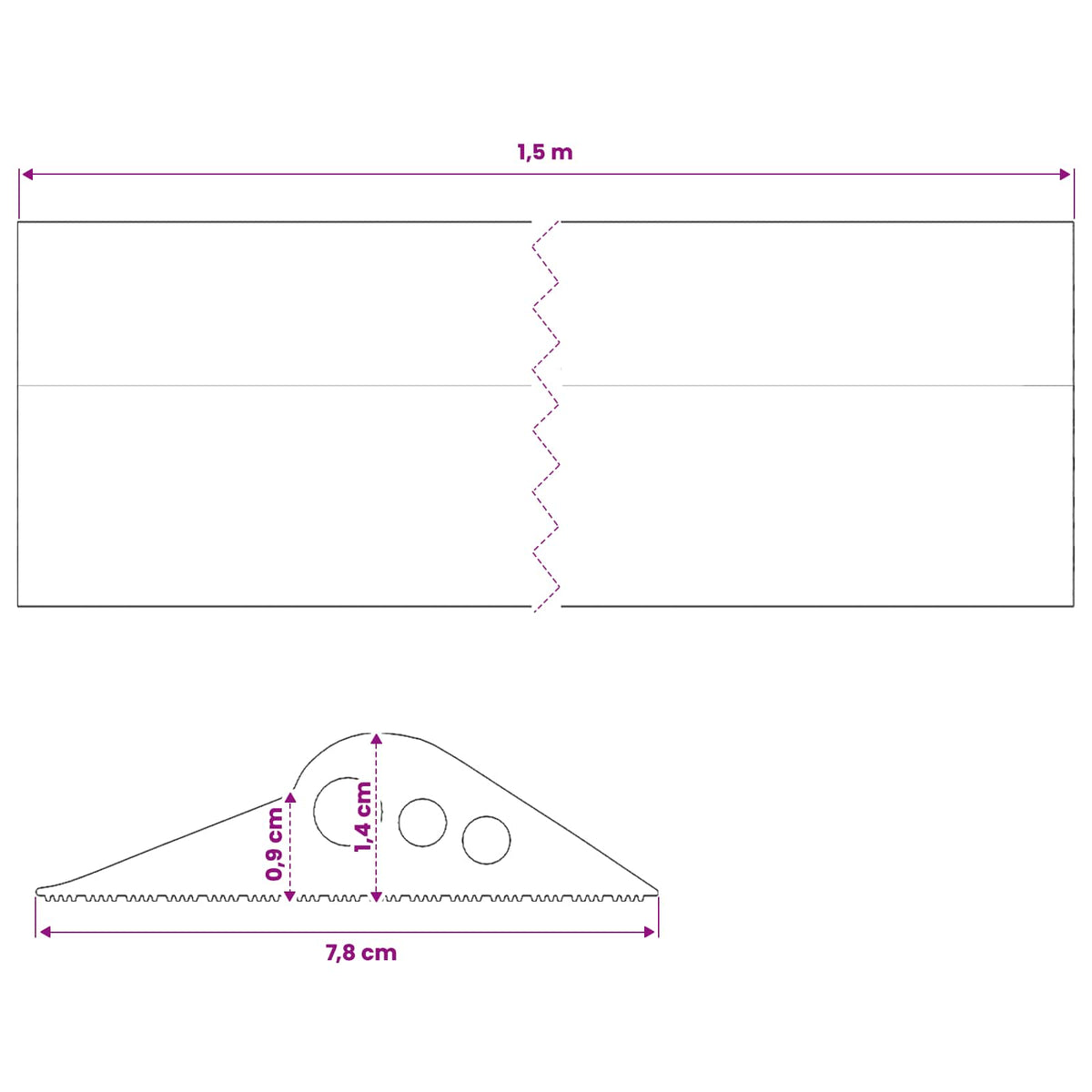 Garage Floor Seal Black 78 x 14 mm 1.5 m EPDM Rubber