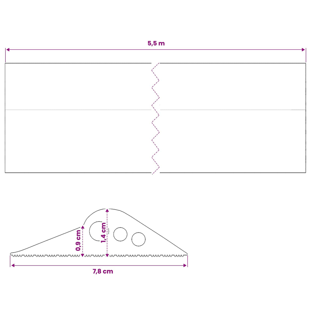 Garage Floor Seal Black 78 x 14 mm 5.5 m EPDM Rubber