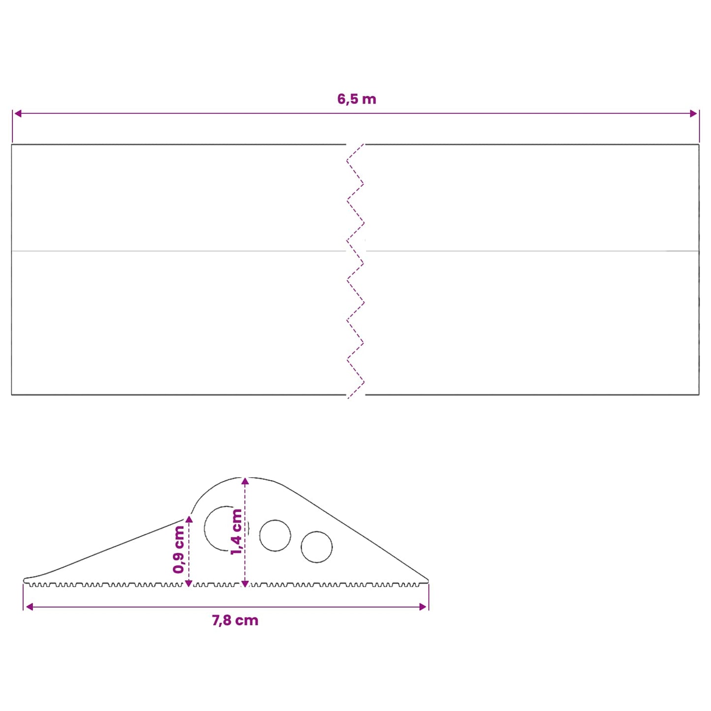 Garage Floor Seal Black 78 x 14 mm 6.5 m EPDM Rubber