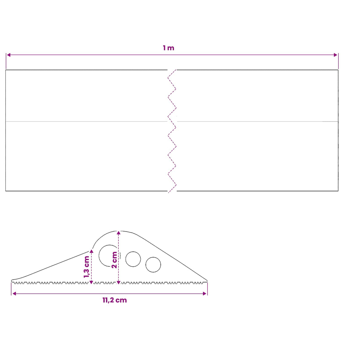 Garage Floor Seal Black 112 x 20 mm 1 m EPDM Rubber