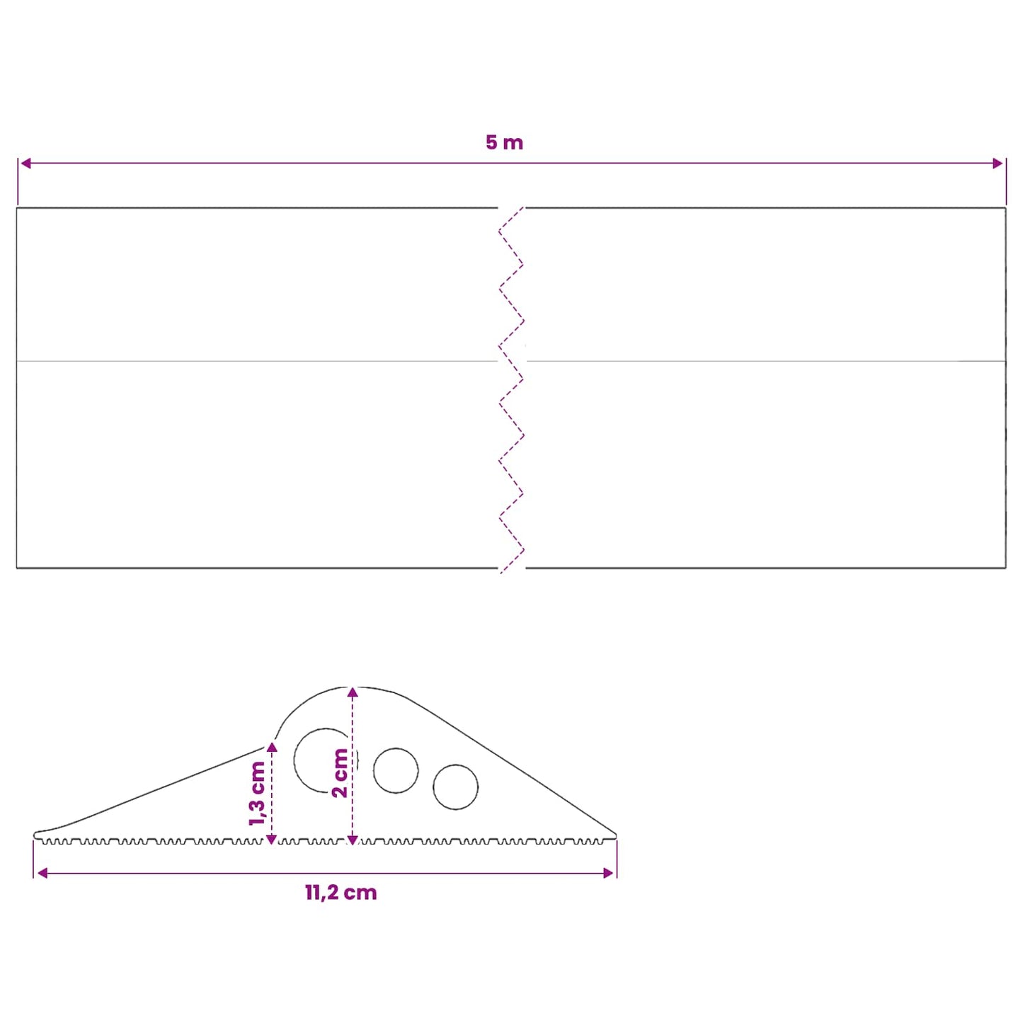 Garage Floor Seal Black 112 x 20 mm 5 m EPDM Rubber
