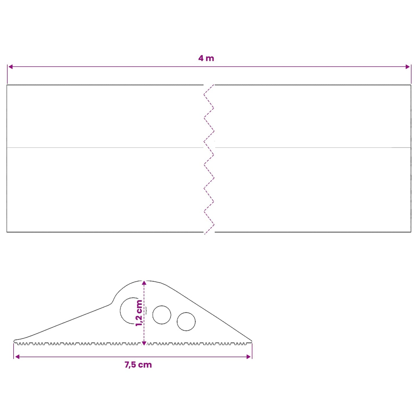 Garage Floor Seal Black 75 x 12 mm 4 m EPDM Rubber