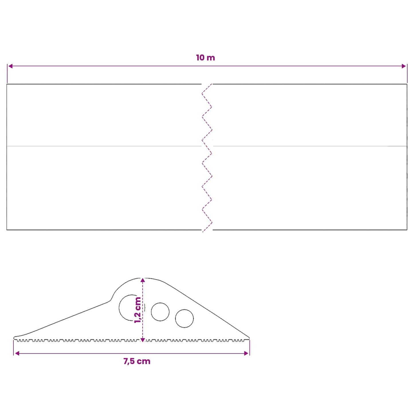 Garage Floor Seal Black 75 x 12 mm 10 m EPDM Rubber