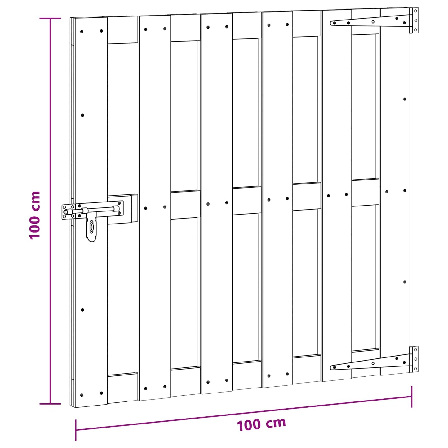 Garden Gate 100 x 100 cm WPC and Aluminium Black