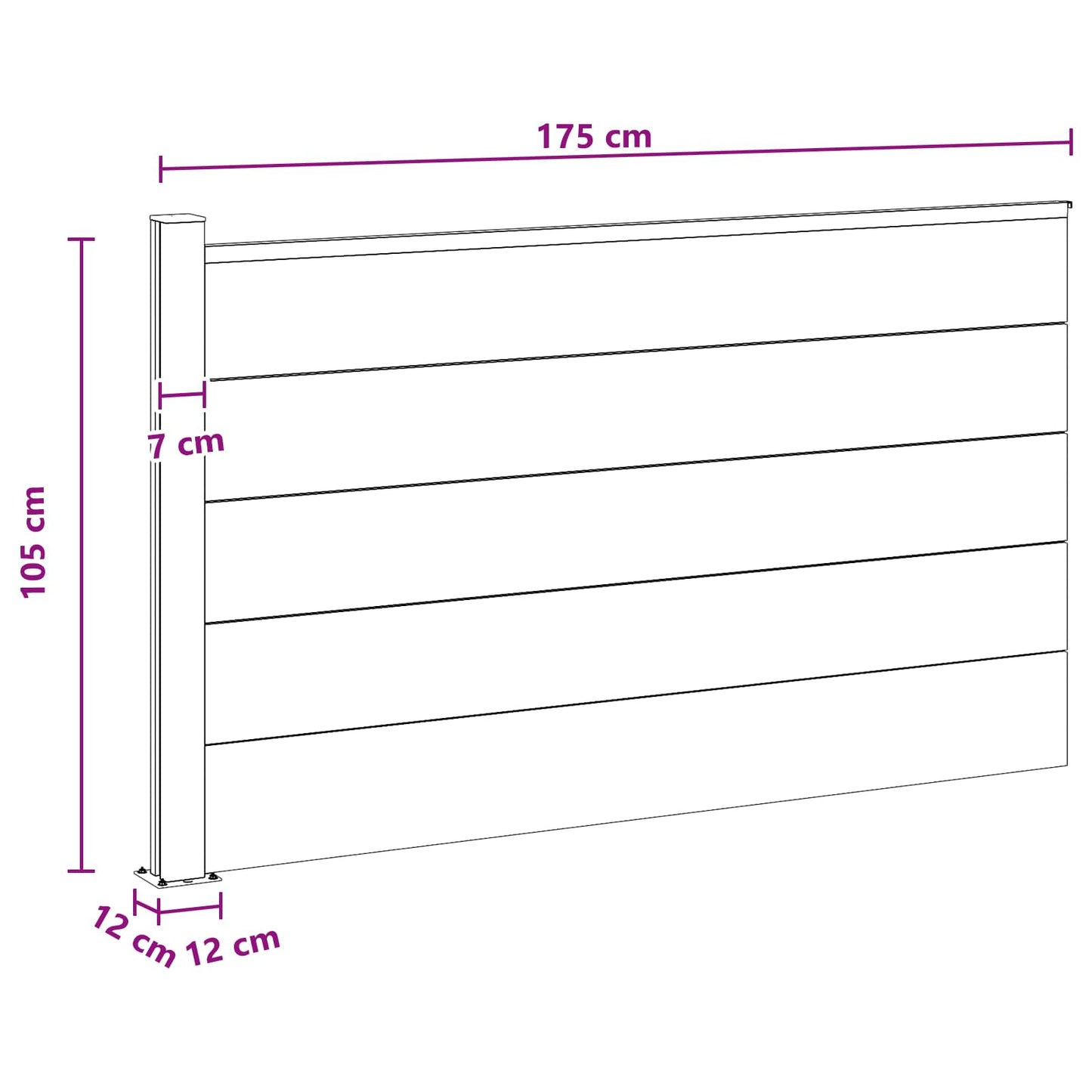 Fence Panel WPC and Aluminium Black