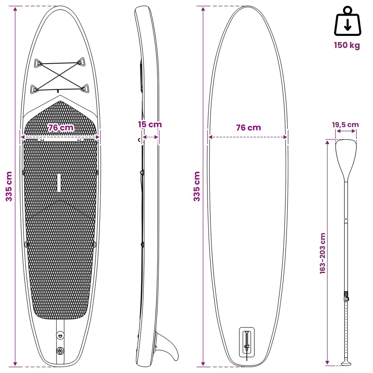 Inflatable Stand Up Paddle Board TRITON 335 x 76 x 15 cm Blue