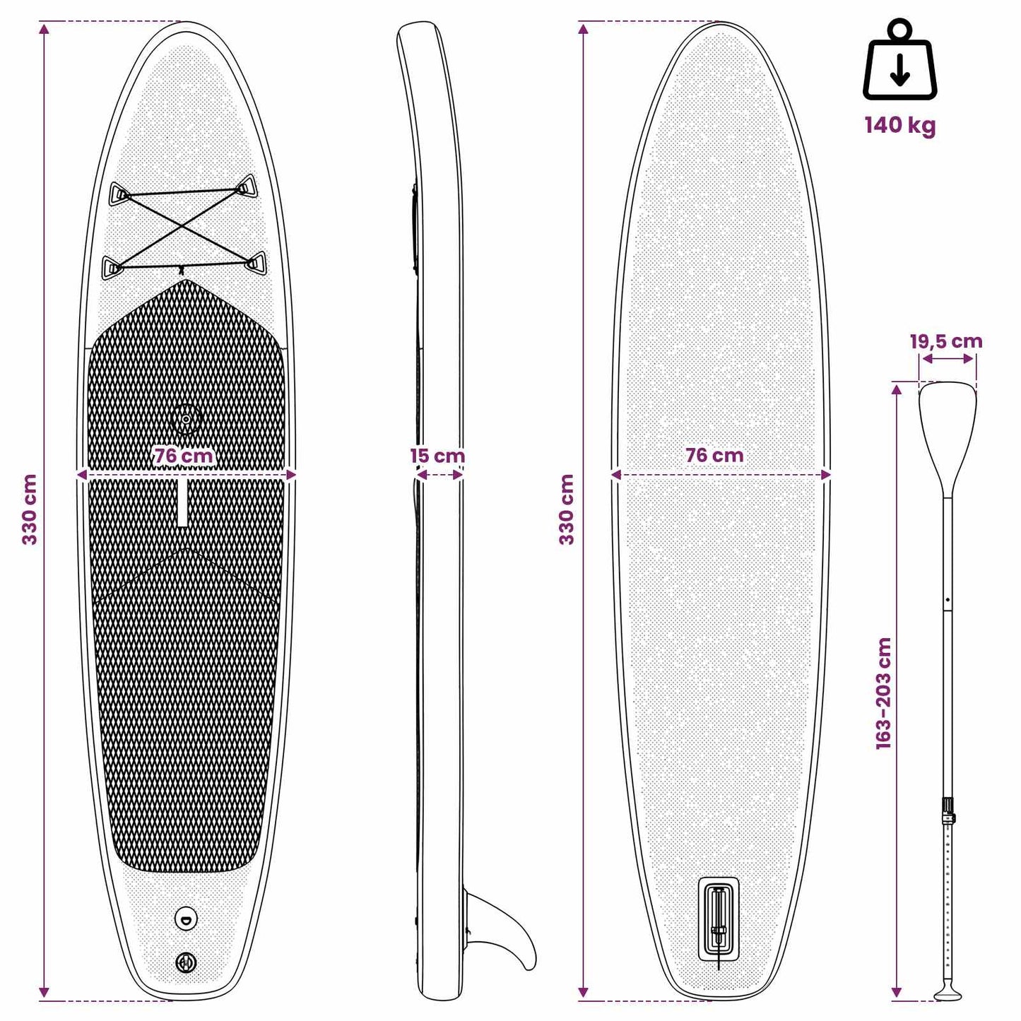 Inflatable SUP Board with Sail TRITON 330 x 76 x 15 cm Blue