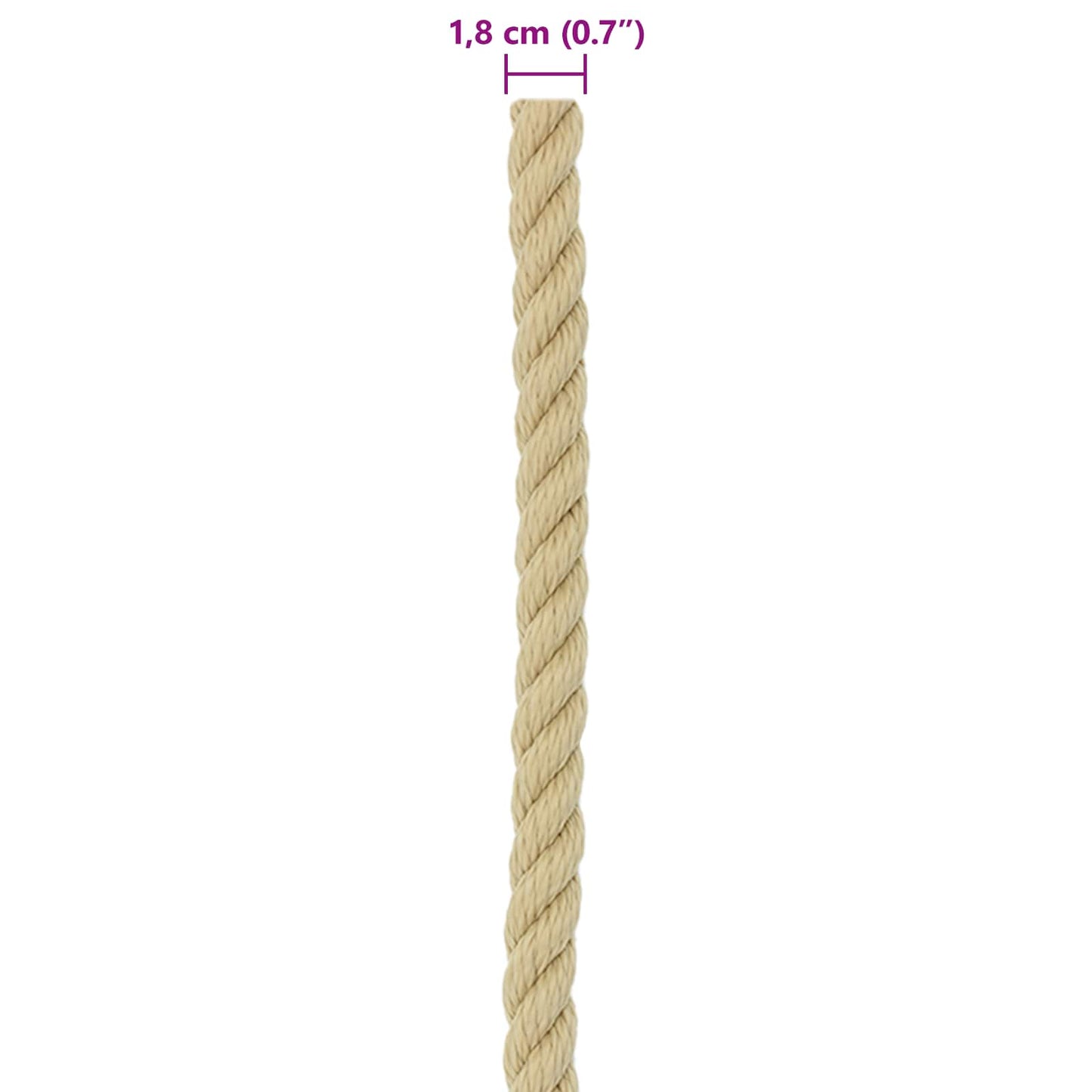 Boat Rope 18 mm 25 m Natural