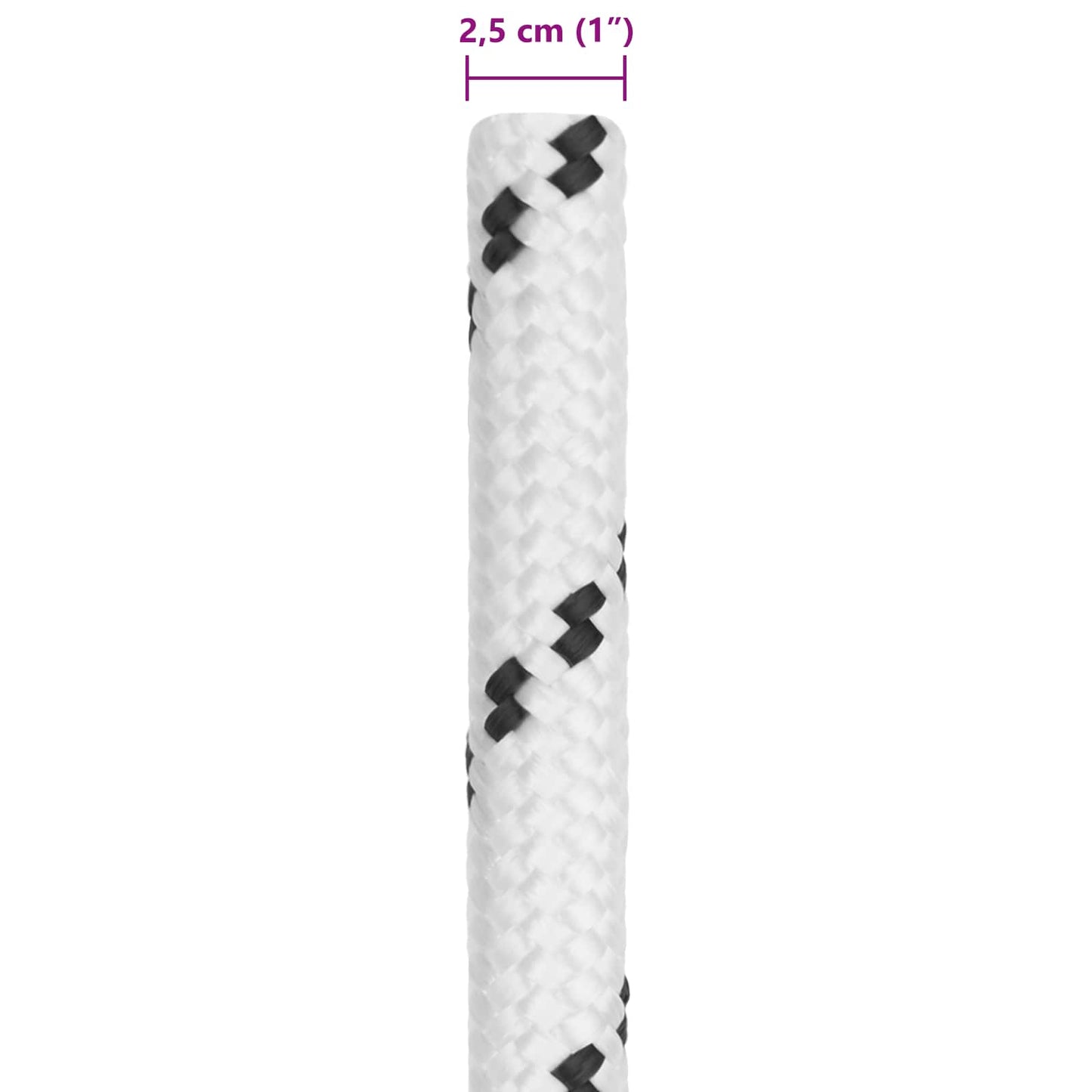 Boat Rope 2.5 mm 25 m White Polyester