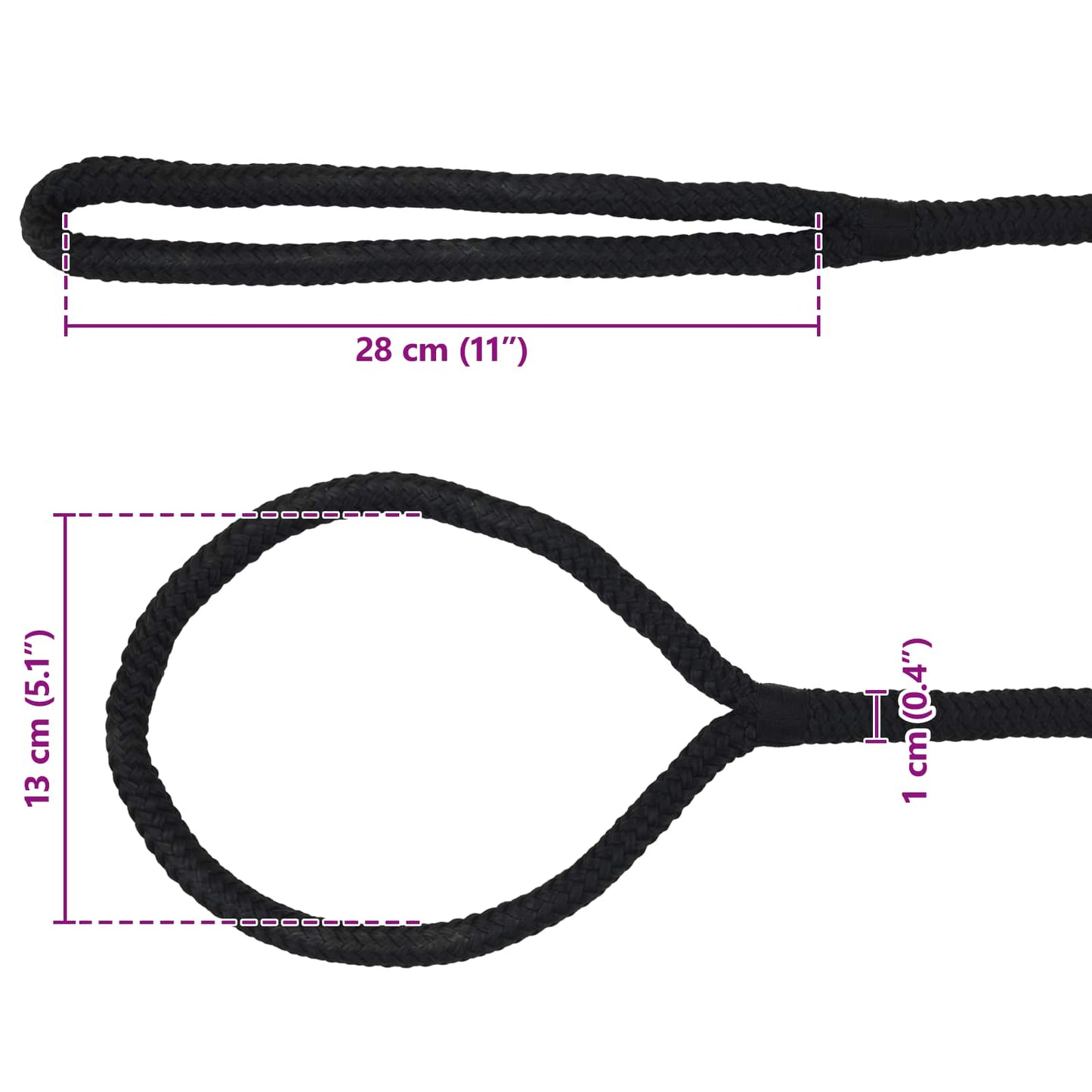 Boat Rope 10 mm 6 m Black Polyester