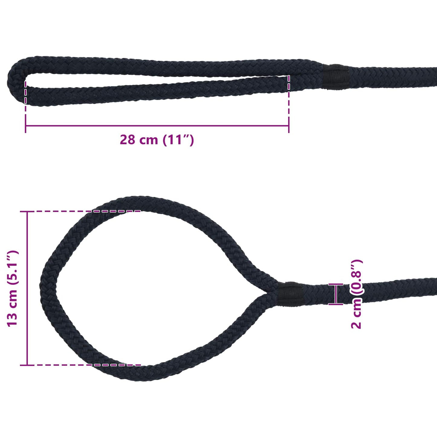 Boat Rope 2 mm 6 m Royal Blue Polyester