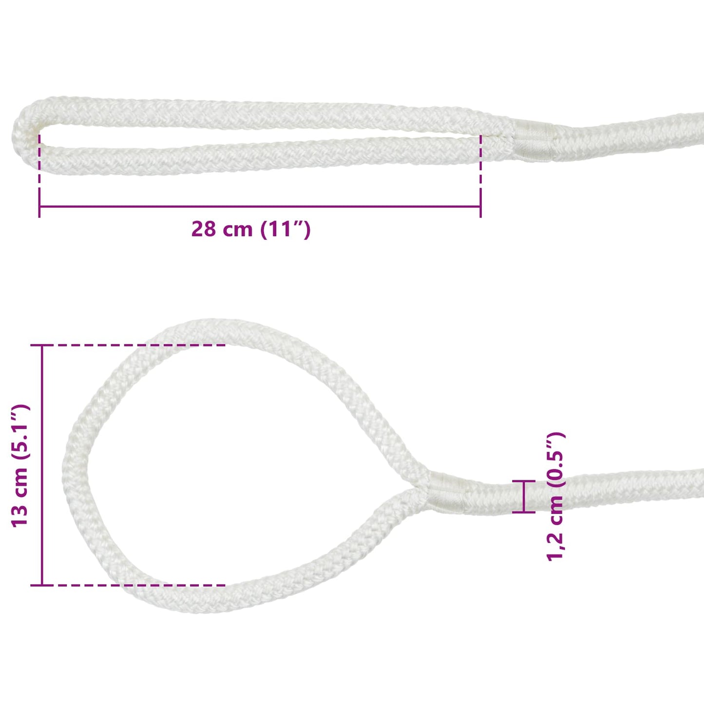 Boat Rope 12 mm 15 m White Polyester