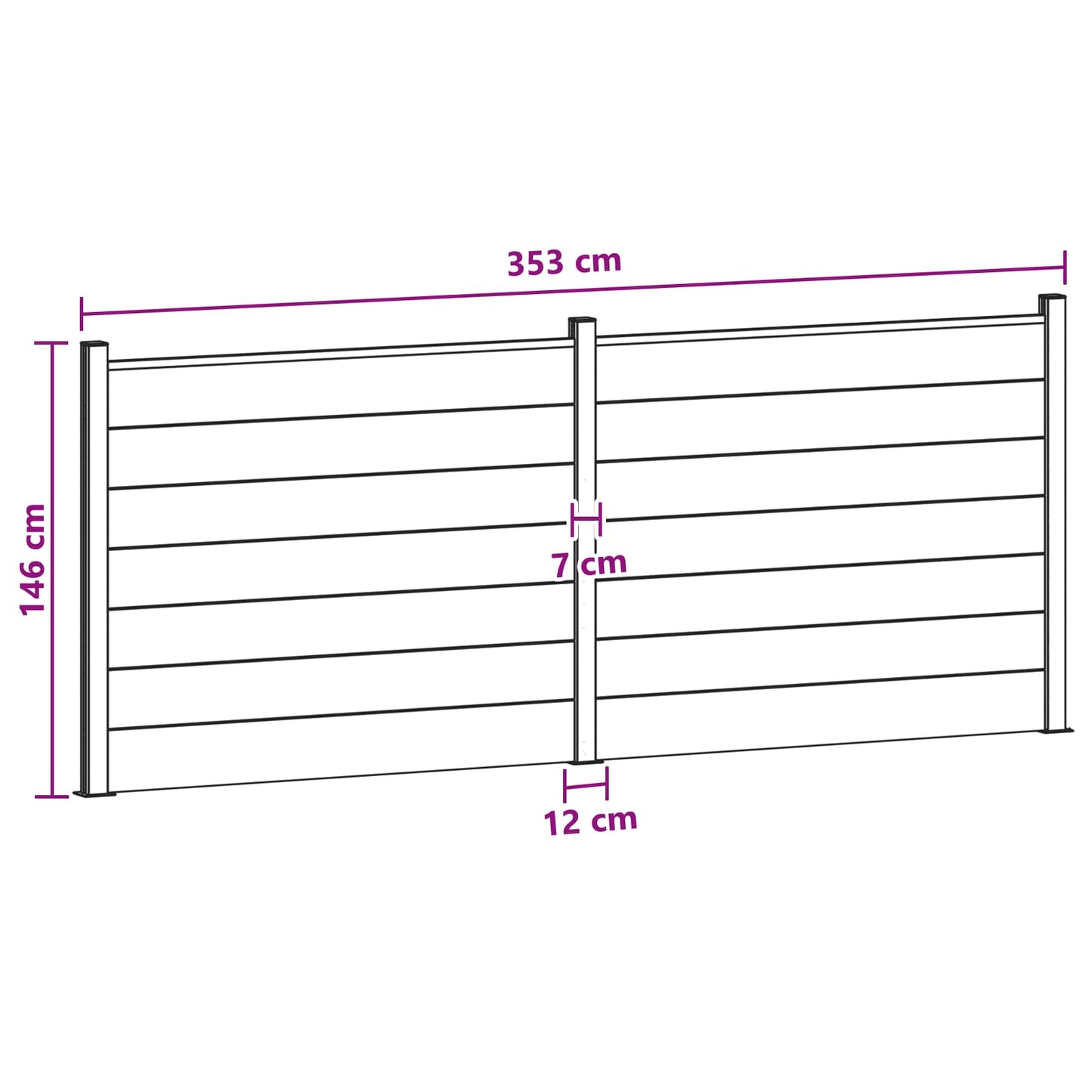 Fence Panel 2 pcs WPC and Aluminium Brown