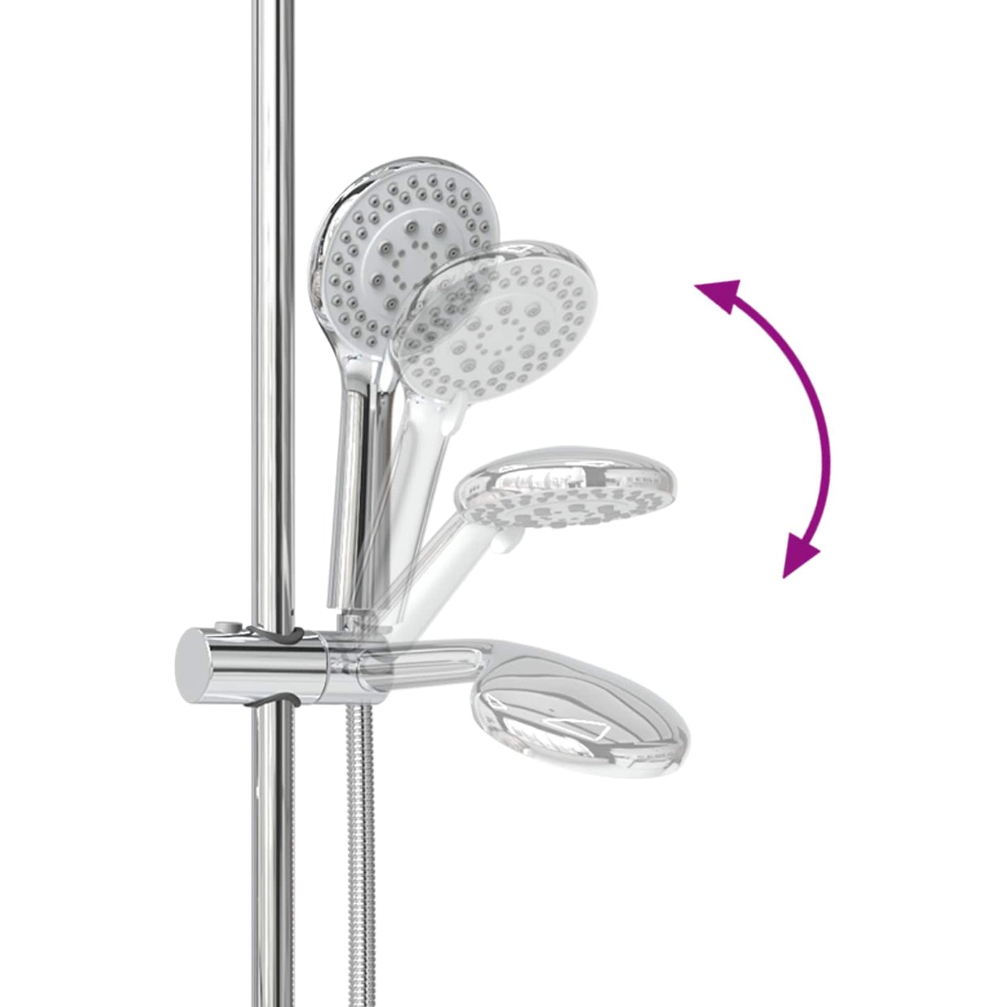 Shower System Set Chrome 100 cm Stainless Steel