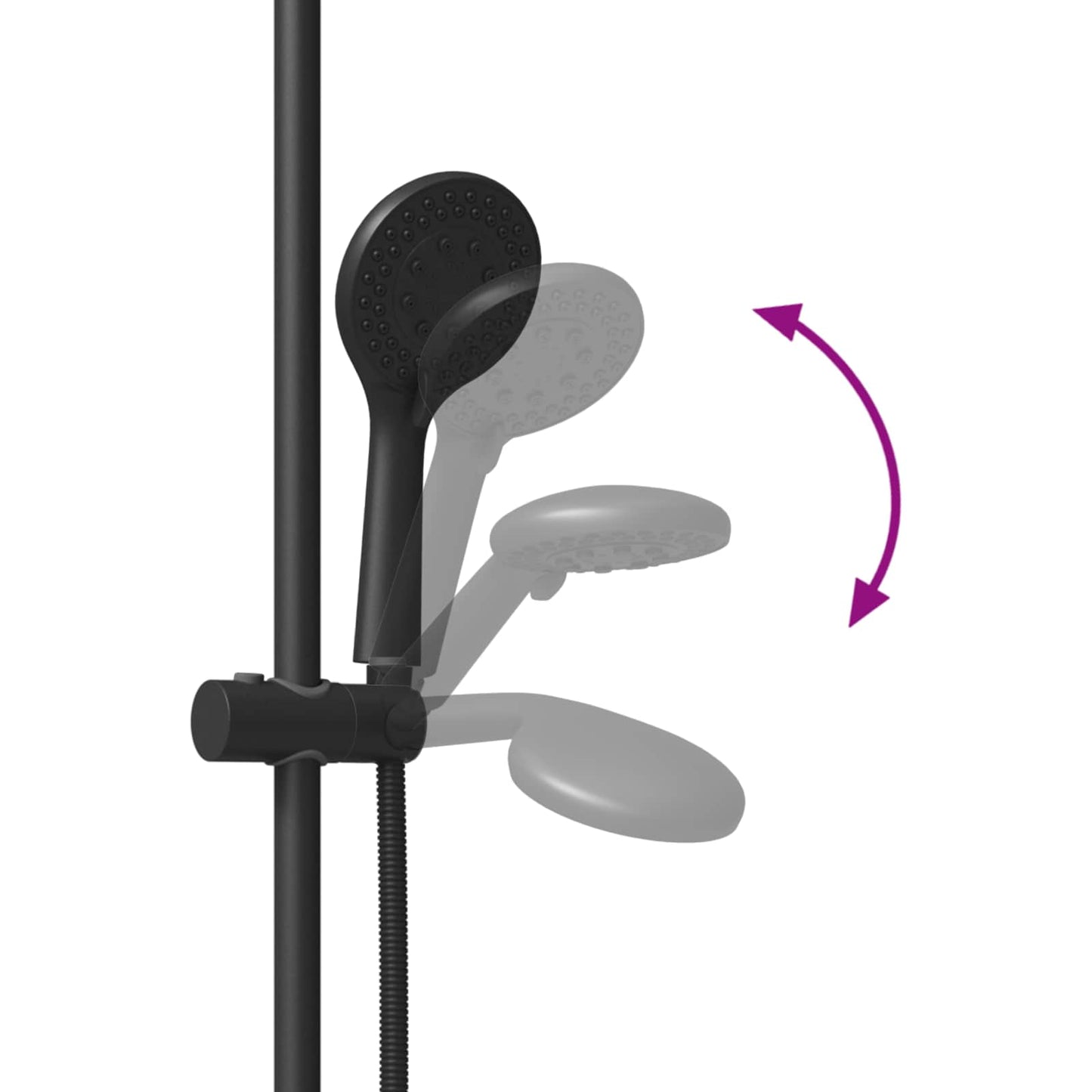 Shower System Set Black 100 cm Stainless Steel
