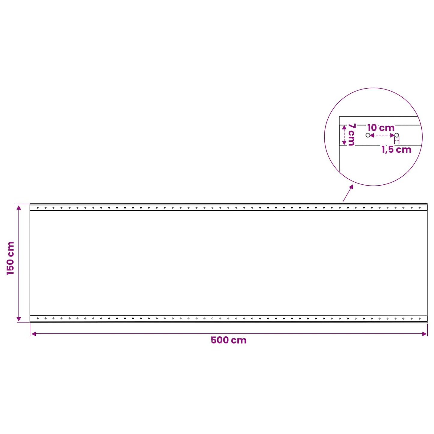 Tarpaulin with Eyelets 2 pcs Green 1.5 x 5 m 260 gsm PE
