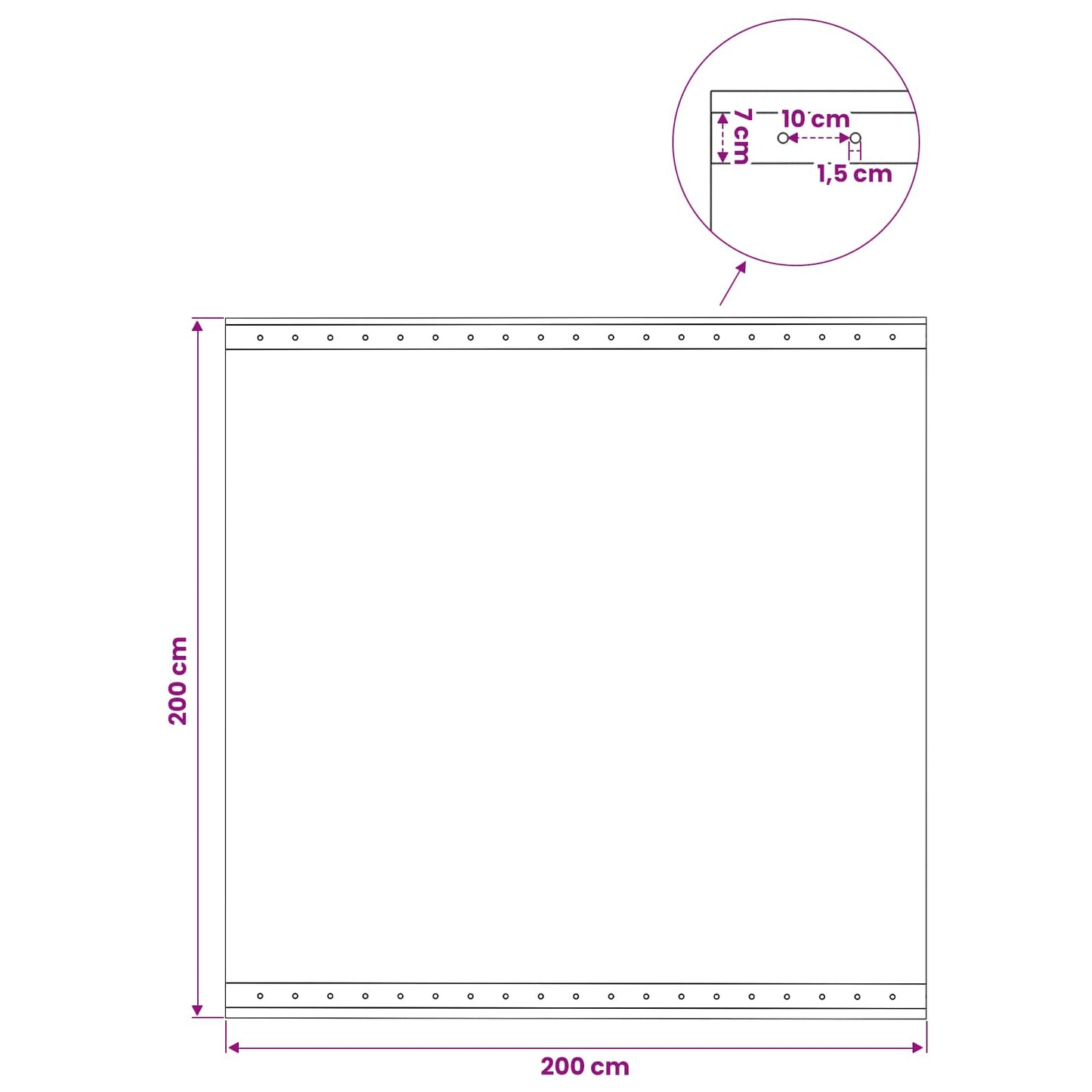 Tarpaulin with Eyelets 2 pcs Green 2 x 2 m 260 gsm PE