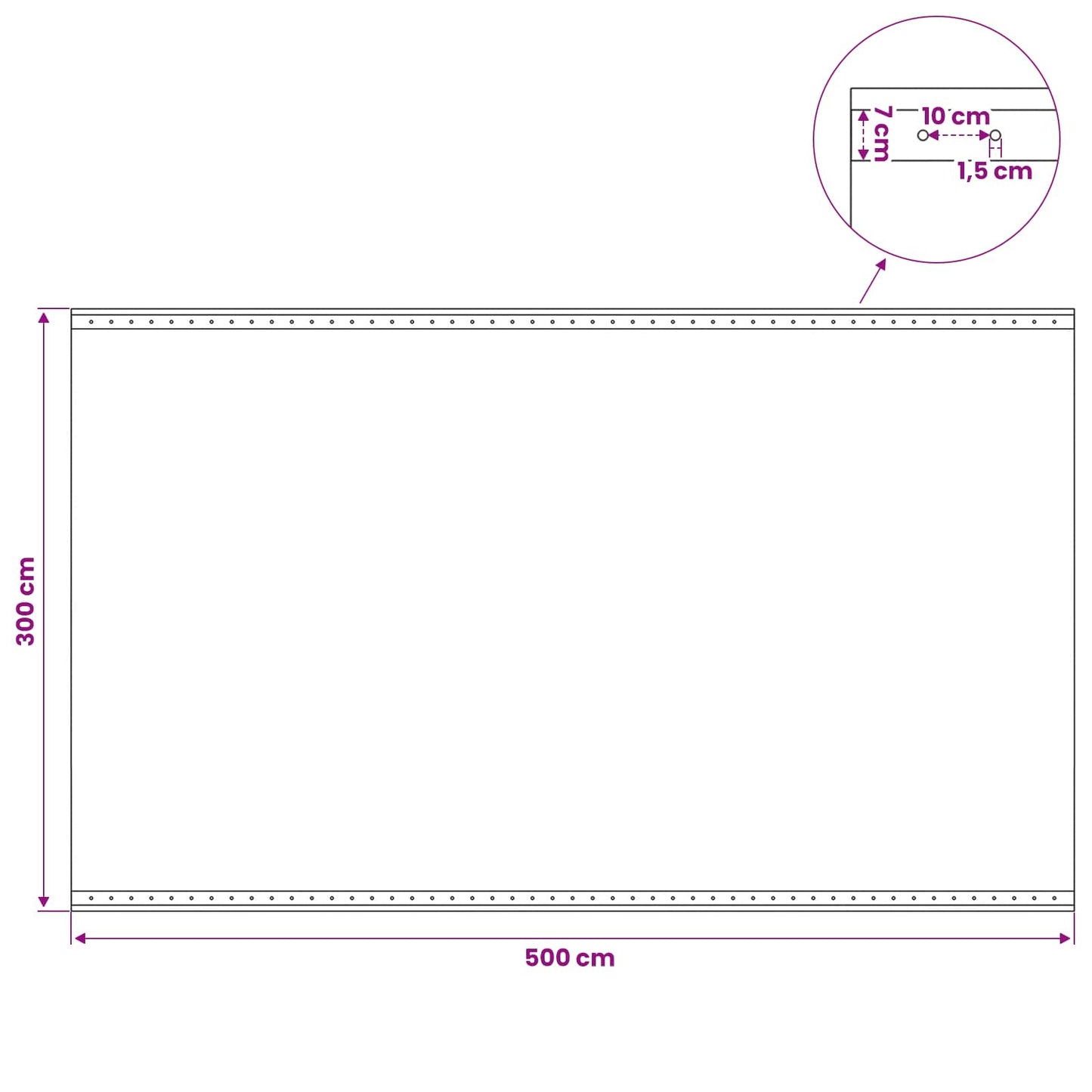 Tarpaulin with Eyelets 2 pcs Green 3 x 5 m 260 gsm PE