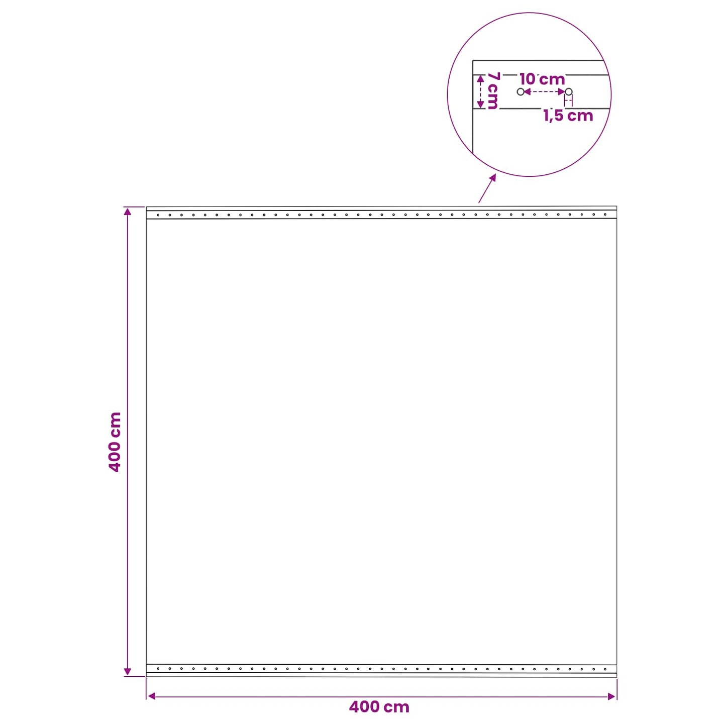 Tarpaulin with Eyelets 2 pcs Green 4 x 4 m 260 gsm PE