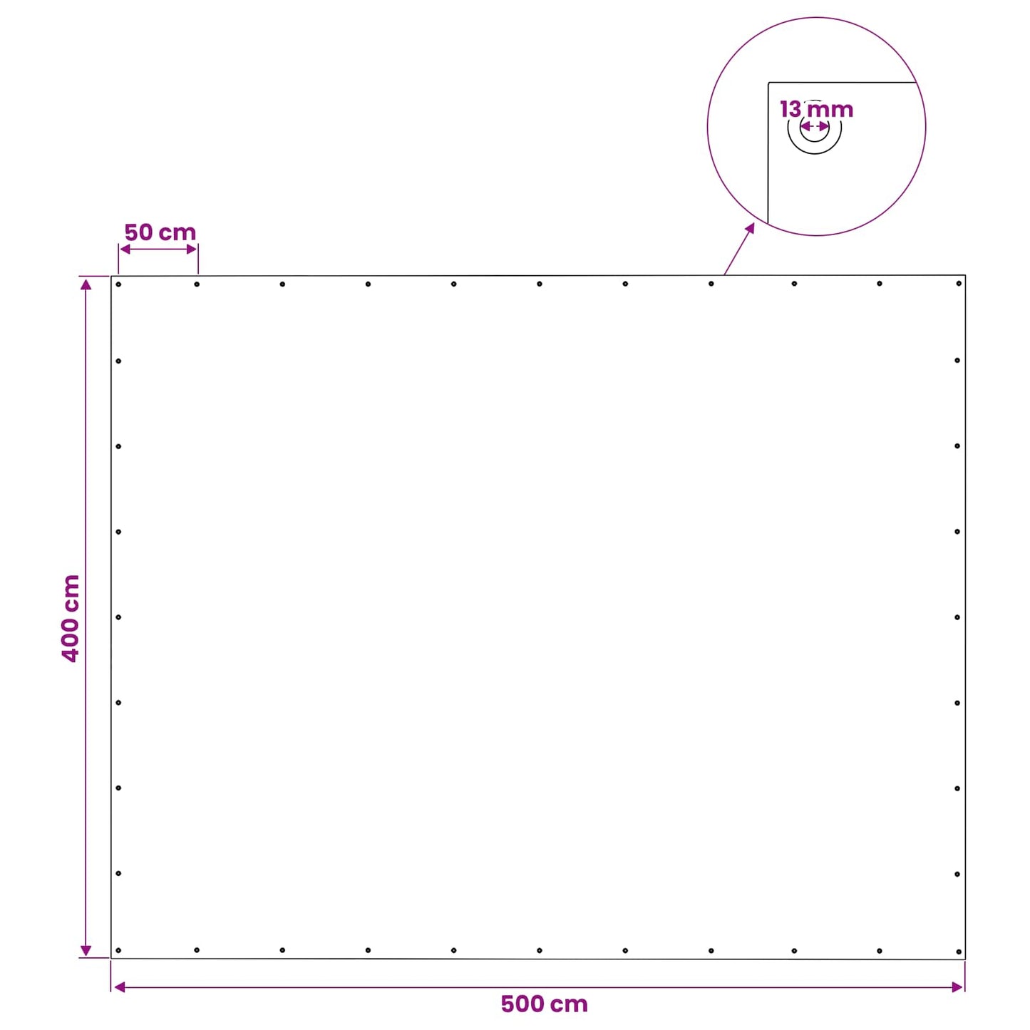 Tarpaulin with Eyelets Green 4 x 5 m 140 gsm PE