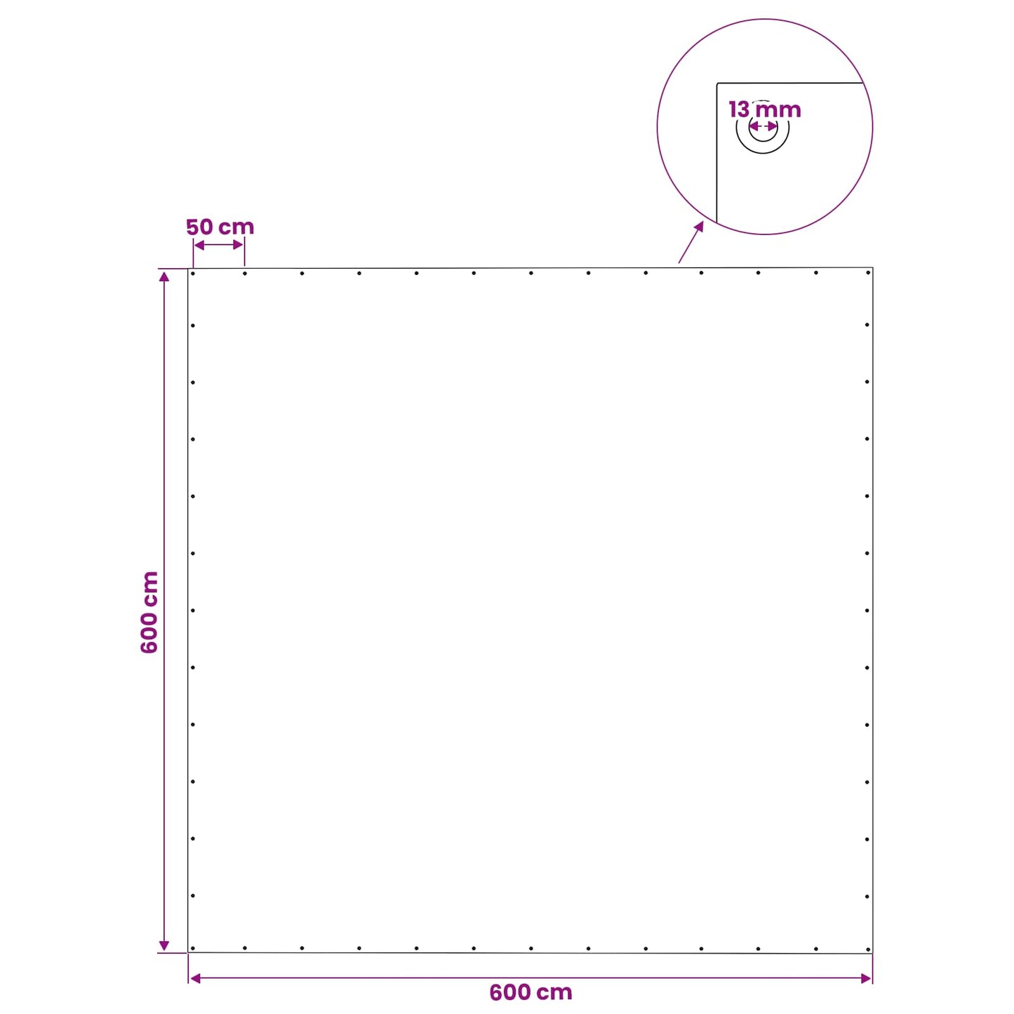 Tarpaulin with Eyelets Green 6 x 6 m 140 gsm PE