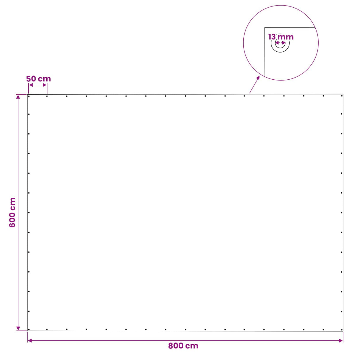 Tarpaulin with Eyelets Green 6 x 8 m 140 gsm PE