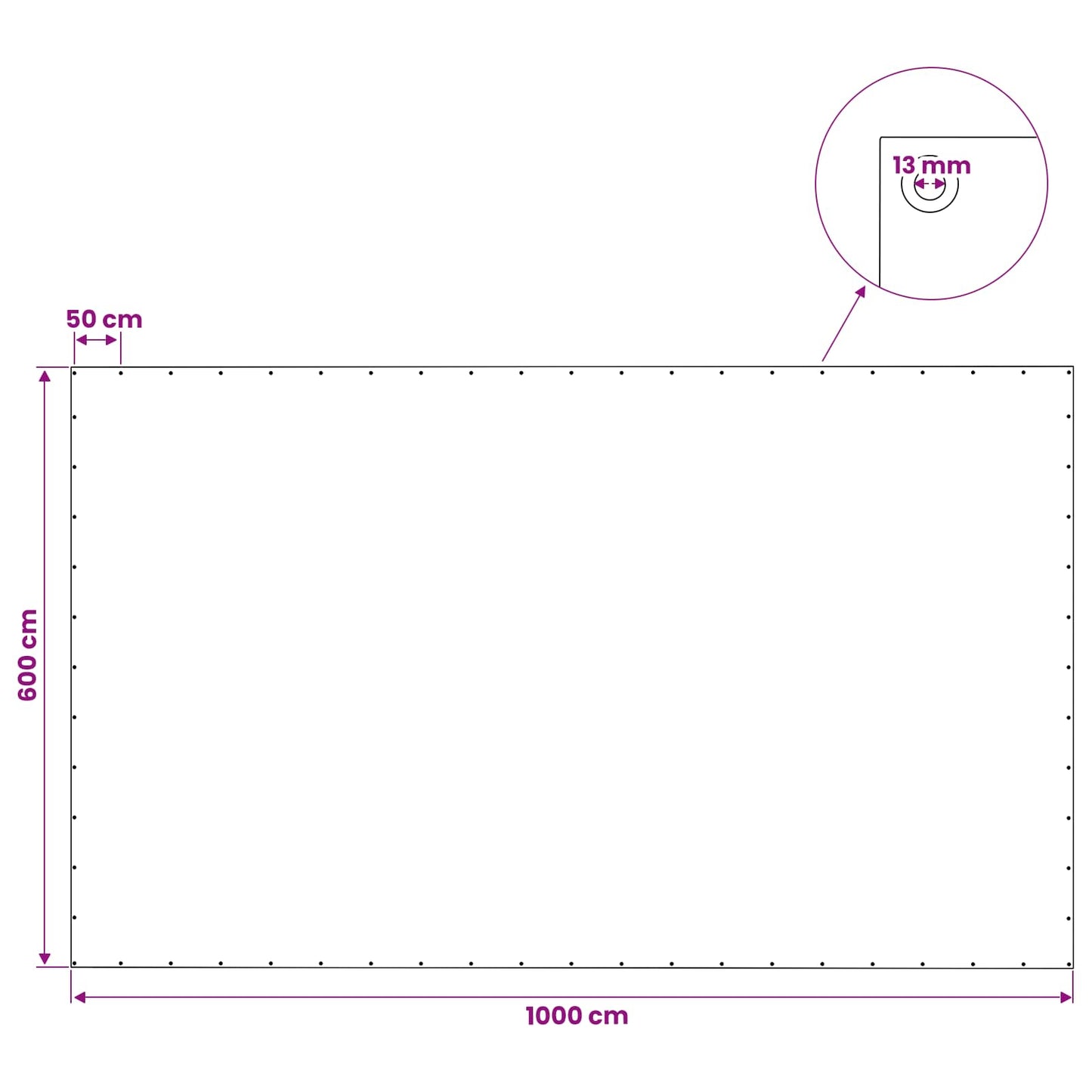 Tarpaulin with Eyelets Green 6 x 10 m 140 gsm PE