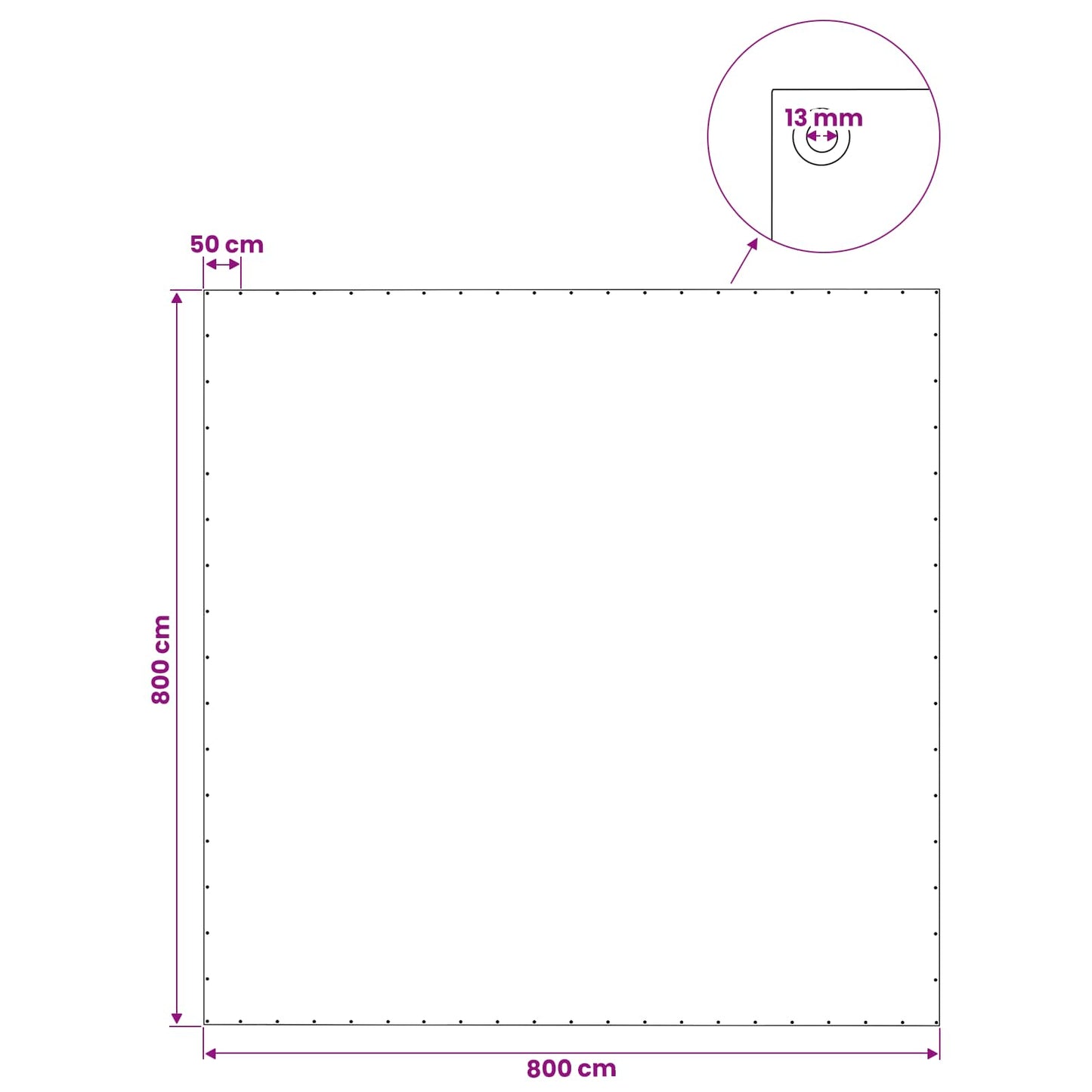Tarpaulin with Eyelets Green 8 x 8 m 140 gsm PE