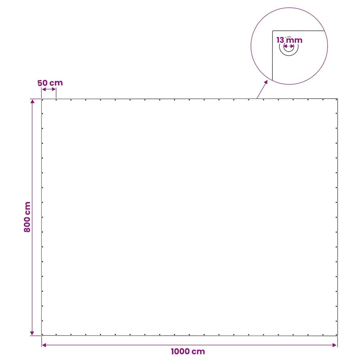 Tarpaulin with Eyelets Green 8 x 10 m 140 gsm PE