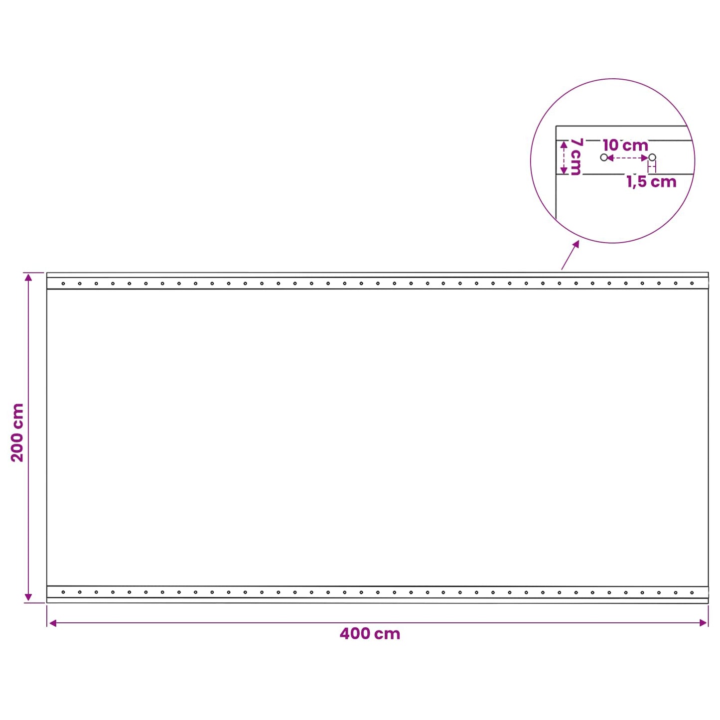 Tarpaulin with Eyelets Green 2 x 4 m 260 gsm PE