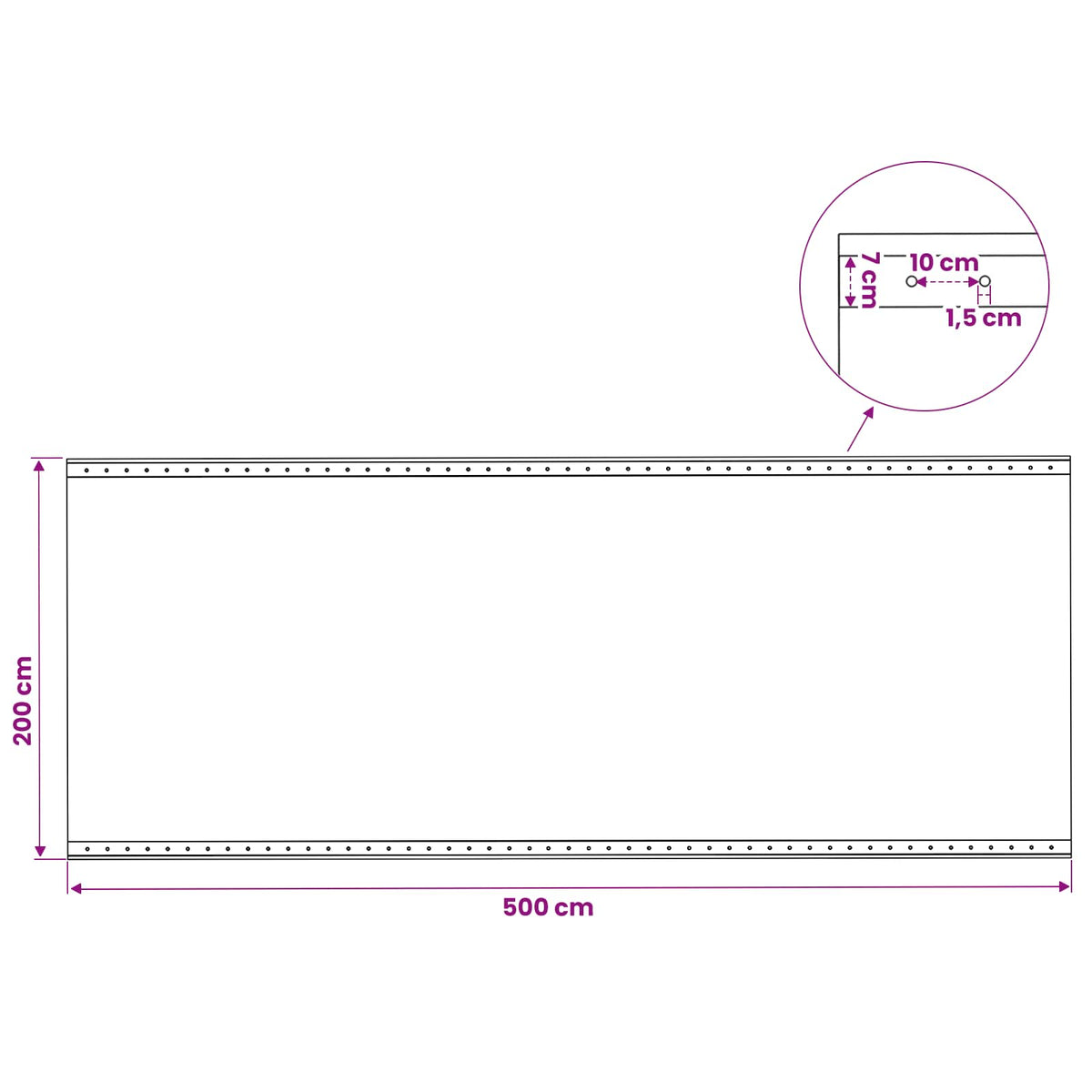 Tarpaulin with Eyelets Green 2 x 5 m 260 gsm PE